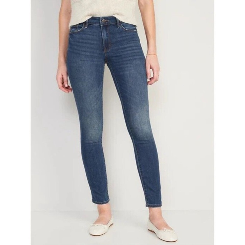 Old Navy Pop Icon Skinny Blue Jeans Dark Wash Stretch Size 6